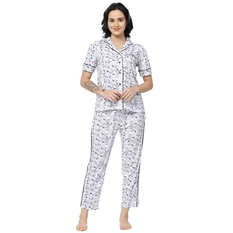 Fancy Printed Night Suit For Women