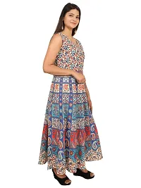 Jaipuri Style Women's Cotton Dress (Cotton Dress 03_Multicolor_Free Size)-thumb1