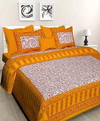 Comfortable Cotton Solid Fitted And Flat Bedsheet Combo With Pillow Covers-thumb1
