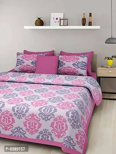JAIPUR PRINTS 100% Cotton bedsheets for Double Bed Cotton with 2 Pillow Cover _Multi