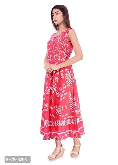 Jaipuri Style Women's Cocktail Midi Dress (women in Dress 13_Multicolored_Free Size)-thumb2