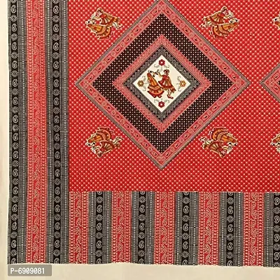 JAIPUR PRINTS Cotton 144 TC Bedsheet (Single_Red)-thumb2