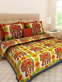 JAIPUR PRINTS Cotton Double Bedsheet (Multicolour)-thumb1