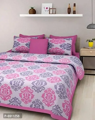 BedZone 100% Cotton Rajasthani Jaipuri Traditional Double Bed Bedsheet with 2 Pillow Covers