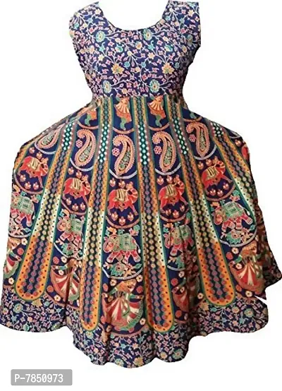 JAIPUR PRINTS Women's Cotton Dress (Cotton Long Dress 13_Multi Color_Free Size)-thumb0