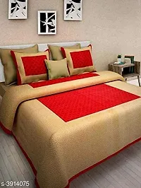 BedZone 100% Cotton Rajasthani Jaipuri bedsheets Combo Double Bed Set 2 Double Bedsheet with 4 Pillow Cover - Multicolor-thumb1