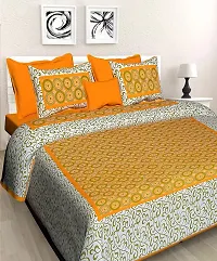 BedZone 100% Cotton Rajasthani Jaipuri King Size Combo Bedsheets Set of 2 Double Bedsheets with 4 Pillow Covers _SanganerioffJaipur_26-thumb1