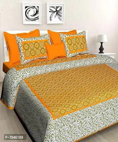 BedZone 100% Cotton Rajasthani Jaipuri King Size Combo Bedsheets Set of 2 Double Bedsheets with 4 Pillow Covers _SanganerioffJaipur_26-thumb2