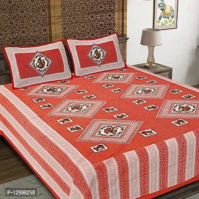 Comfortable Cotton Hand Printed Bedsheet With Pillow Covers-thumb0