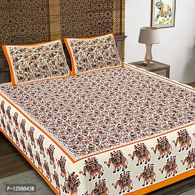 Comfortable Cotton Hand Printed Bedsheet With Pillow Covers