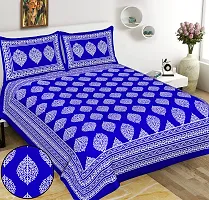 Meejoya 100% Cotton Rajasthani Jaipuri King Size bedsheets Combo Double Bed Set 2 Double Bedsheet with 4 Pillow Cover - Multicolor166-thumb1