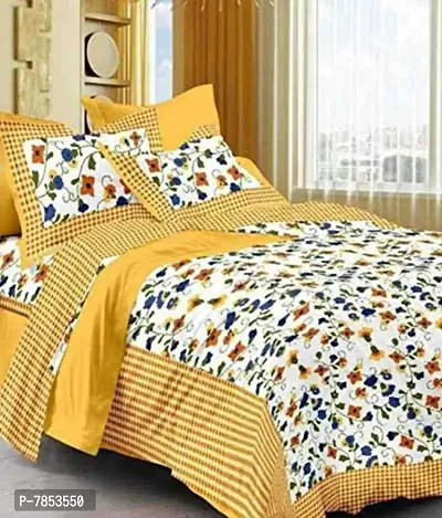 JAIPUR PRINTS Rajasthani Bedsheets for Double Bed Cotton Double Bedsheets with 2 Pillow Covers