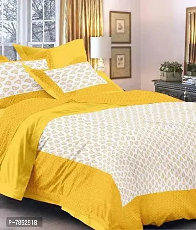 Bed Zone Bedsheet for Double Bed Cotton Double Bedsheet with 2 Pillow Covers