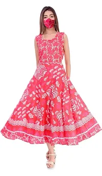 Jaipuri Style Women's Cocktail Midi Dress (women in Dress 13_Multicolored_Free Size)-thumb2