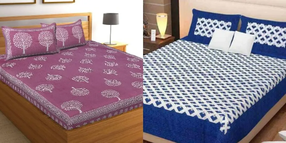 Jaipuri Printed Queen Size Bedsheets Combo Vol 9