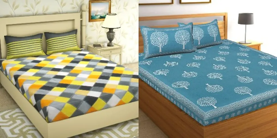 Jaipuri Printed Double Bedsheets Set Of 2 Vol 3