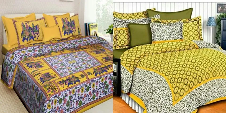Jaipuri Printed Queen Size Bedsheets Combo vol 3