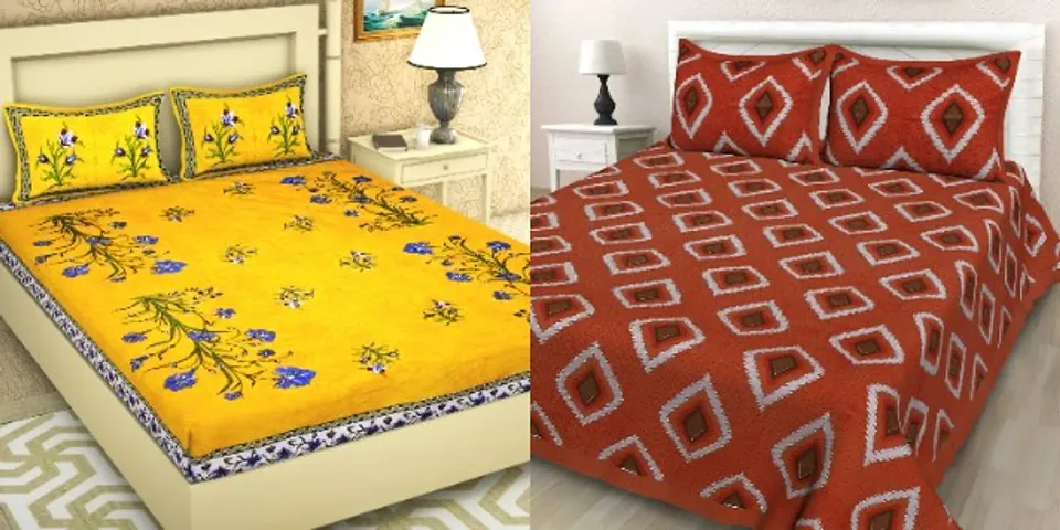Jaipuri Printed Queen Size Bedsheets Combo vol 6