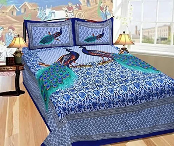 Cotton Printed Double Bedsheet (90*100 Inch)