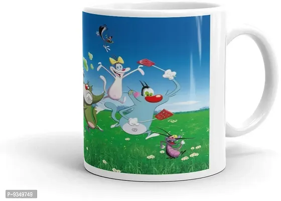 Trendy Oggy And The Cockroaches All Team Cartoon Mug Hd Design Printed Microwave Safe-thumb0