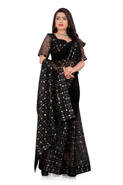 Elegant Net Saree with Blouse piece 