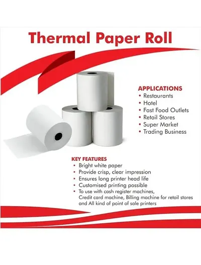 POS BILLING ROLLS THERMAL PAPER ROLL 3 inch 79 mm -40 mtr thermal paper rolls for all billing machines/cash registers/pos machines/bluetooth printers etc (72PCS)