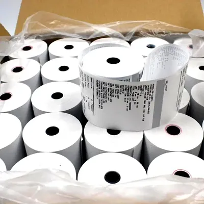 POS BILLING ROLLS THERMAL PAPER ROLL 3 inch 79 mm -60 mtr thermal paper rolls for all billing machines/cash registers/pos machines/bluetooth printers etc (50PCS)