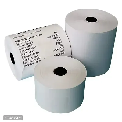 CRADIT CARD MACHIN ROLL  Pos Paper Supplier [200 rolls] 57mm thermal paper roll x 15 mtr (57mm Width x 15 mtr Length) Better Quality Paper Roll With 53 GSM Thickness-thumb4