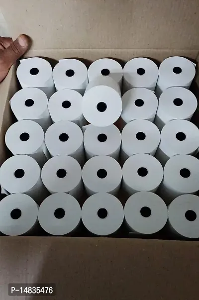 CRADIT CARD MACHIN ROLL  Pos Paper Supplier [200 rolls] 57mm thermal paper roll x 15 mtr (57mm Width x 15 mtr Length) Better Quality Paper Roll With 53 GSM Thickness-thumb3