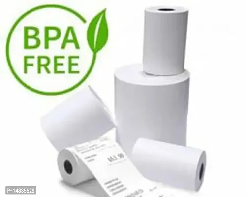BILLIN MACHIN ROLL  Pos Paper Supplier 57mm thermal paper roll x 25 mtr (57mm Width x 25 mtr Length) Better Quality Paper Roll With 53 GSM Thickness-thumb0