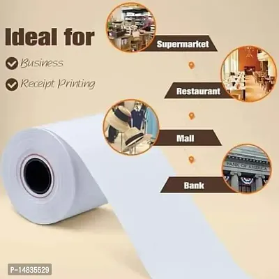 BILLIN MACHIN ROLL  Pos Paper Supplier 57mm thermal paper roll x 25 mtr (57mm Width x 25 mtr Length) Better Quality Paper Roll With 53 GSM Thickness-thumb5