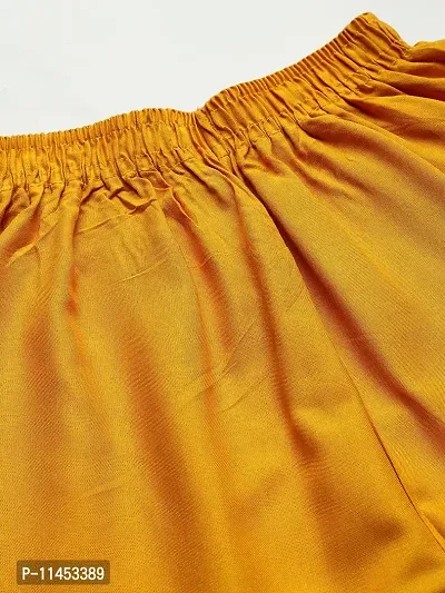 Rayon Yellow Flared Palazzo For Women-thumb4