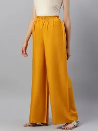 Rayon Yellow Flared Palazzo For Women-thumb2