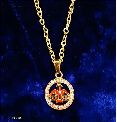 Trendy Golden Alloy Chain With Pendant For Men