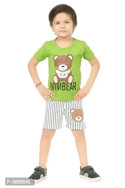 Kid Casual Printed T-Shirt & Trousers Clothing Set-thumb0