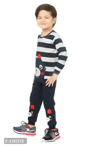 Kid Casual Printed T-Shirt  Trousers Clothing Set-thumb3