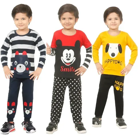 Kid Casual T-Shirt & Trousers Clothing Set II Pack Of 3 ( & & Yellow)