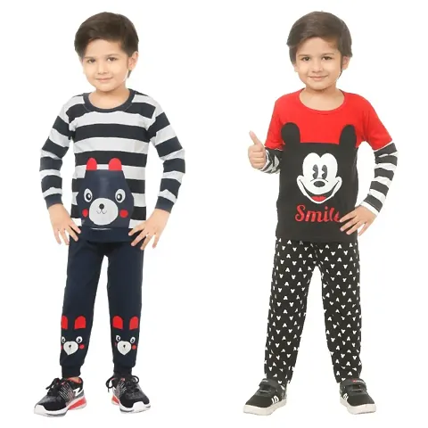 Kid Casual T-Shirt & Trousers Clothing Set II Pack Of 2 ( & )