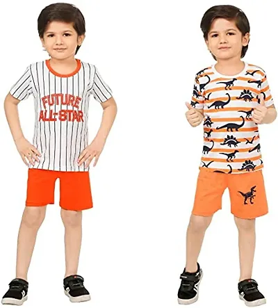 T-shirt with Bottom Short Pant II Clothing Set for (Boys & Girls) II PACK OF 4,