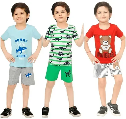 Pack Of 3 Boy's Tops with Shorts