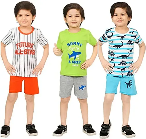 Pack of 3 Boy's Tops with Shorts