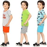 REYANSH CREATIONS Cotton Tshirt with Bottom Short Pant II Printed Clothing Set for (Boys & Girls)  pack of 3-thumb2