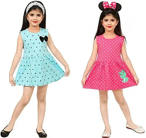 Pack Of 2 Girl's Cotton Frock