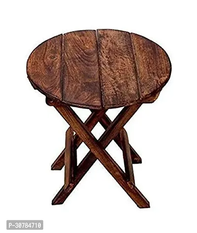 Trendy Wooden Round Hand-Craft Folding and Coffee Side Table-thumb0