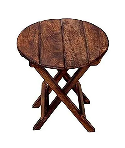 Trendy Wooden Round Hand-Craft Folding and Coffee Side Table