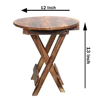 Trendy Wooden Round Hand-Craft Folding and Coffee Side Table-thumb2