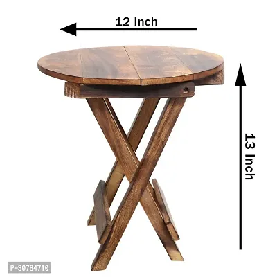 Trendy Wooden Round Hand-Craft Folding and Coffee Side Table-thumb3