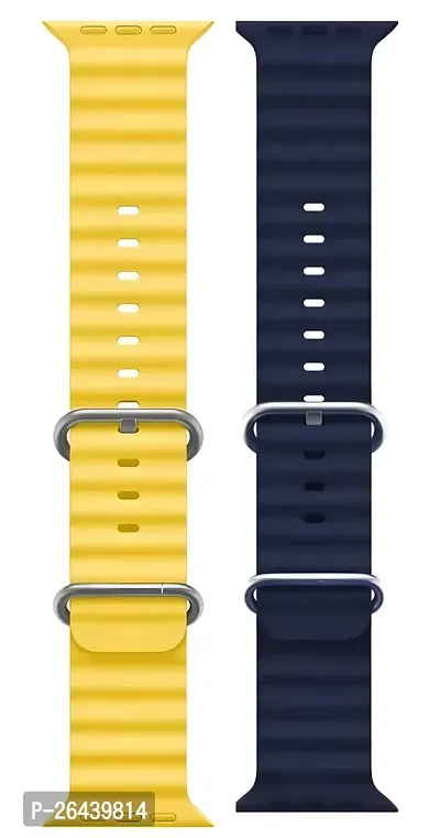 Apcwell Strap Combo Compatible with iWatch 49mm 45mm 44mm and 42mm Perfect Fit for Ultra SE2 SE Series 8/7/6/5/4/3/2/1 Smart iWatch Strapband for Men Women Smart Watch Strap  (Yellow,Blue)