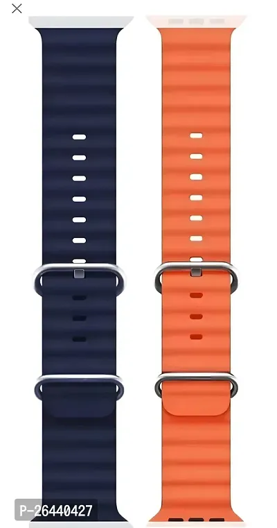 Apcwell Strap Combo Compatible with iWatch 49mm 45mm 44mm and 42mm Perfect Fit for Ultra SE2 SE Series 8/7/6/5/4/3/2/1 Smart iWatch Strapband for Men Women Smart Watch Strap  (Blue,Orange)