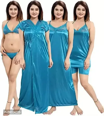 Blue Nighty (Pack of 4) Free Size